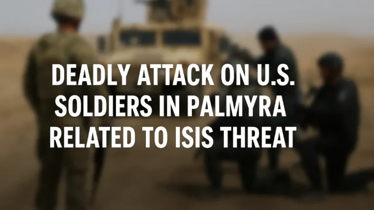 Deadly Attack on U.S. Soldiers in Palmyra