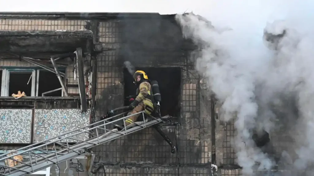 Damaged home in Kharkiv