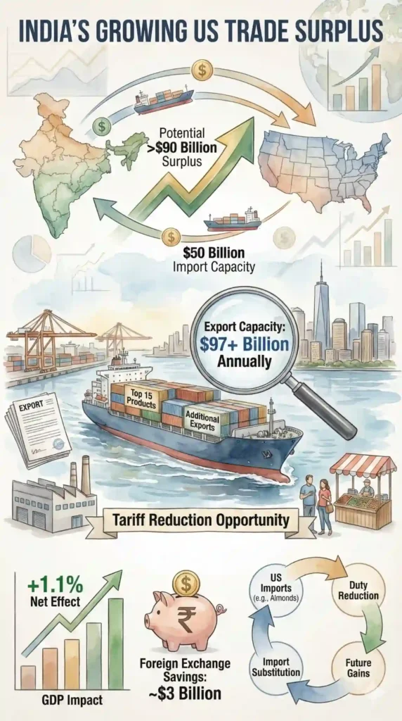 INDIA'S GROWING US TRADE SURPLUS