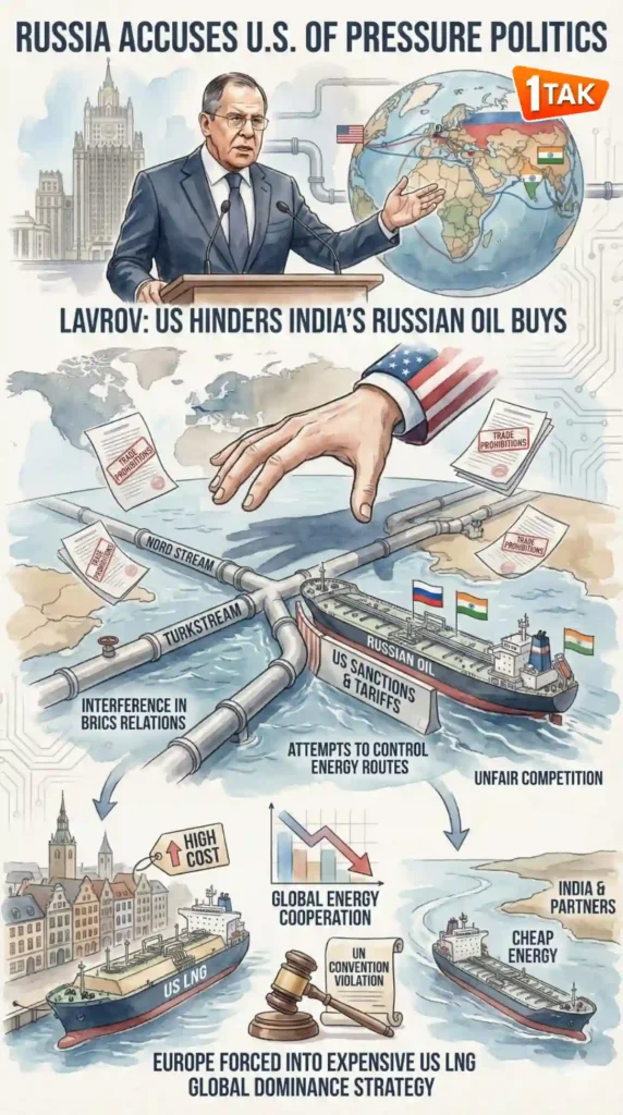 RUSSIA ACCUSES U.S. OF PRESSURE POLITICS