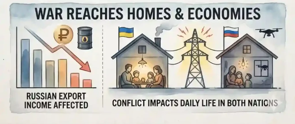 War Hits Homes and Economy